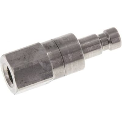 RVS DN 2.7 (Micro) Luchtkoppeling Insteeknippel M5 Binnendraad Double Shut-Off - CLP2-F-S-SV-5