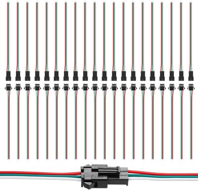 20 Paar JST SM 3PIN Plug Male naar Female 15cm EL Draad Kabel Connector Adapter voor WS2811 WS2812B SK6812 LED Strip Verlichting en Lampen