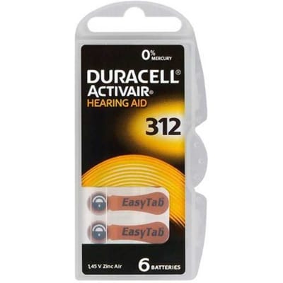 Duracell Hoorapparaat Batterij Type DA312 blister 6