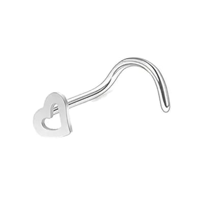 Aramat Jewels | Neuspiercing | Stalen Neuspiercing met Open Hartje | | | |4mm | Staal | Volwassenen | Verkleurd niet
