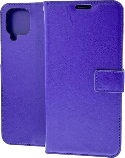 Bookcase Geschikt voor: Samsung Galaxy A12 Paars - portemonee hoesje - ZT Accessoires