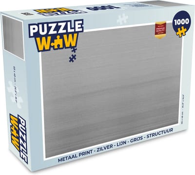 Puzzel Metaal print - Zilver - Lijn - Grijs - Structuur - Legpuzzel - Puzzel 1000 stukjes volwassenen