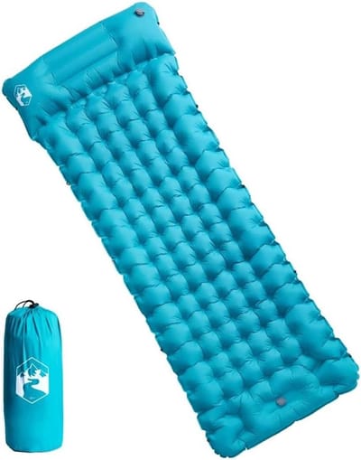 Campingmatras - Slaapmat - Outdoor slapen - Zelfopblazend met voetpomp - 200x75 cm - Blauw