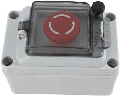 Drukknopschakelaar Noodstop - Veiligheidsschakelaar - Industriële Controle - IP67 Waterdicht - 154 x 80 mm - Zwart
