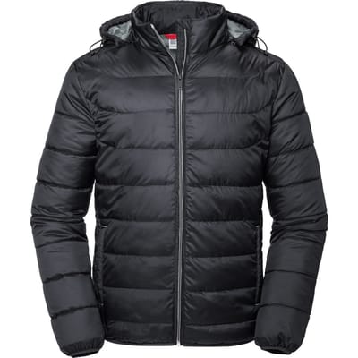 Russell Volwassenen Unisex Hooded Nano Jacket (Zwart)
