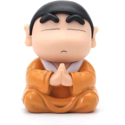 8cm  Anime Crayon Shin Chan Cos Bouddha Bonne Fortune Compassion Figurine d'Action Poupée Drôle Modèle PVC Jouets Collection Cadeaux Enfants beige