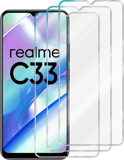 Cadorabo 3x Screenprotector geschikt voor Realme C33 - Beschermende Pantser Film in - Getemperd (Tempered) Display beschermend glas in 9H hardheid met 3D Touch