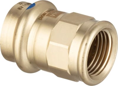 Viega Sanpress LF-overgangsstuk, d 42mm, Rp 11/2 roodkoper of siliciumbrons Model 2212LF, 431143