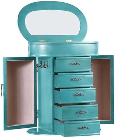 Sieradendoos met laden - Juwelendoos organizer - Sieraden opbergen - Massief houten constructie - 315 x 19 x 37 cm