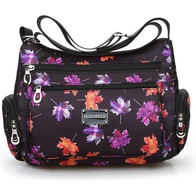 Landelijke stijl mode bloemen dames schoudertassen Europese en Amerikaanse stijl Vintage lichtgewicht ritsen Messenger Bags black