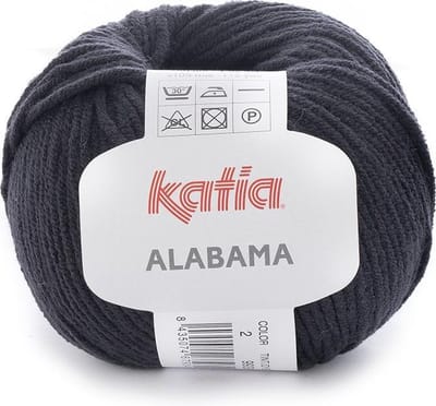 Katia Alabama - 02 zwart - Katoen/Acryl Garen