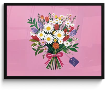 Poster in lijst - Fotolijst 70x50 cm - Posters - Bloemen - Quote - Kaartje - Kleurrijk - Posterlijst zwart - Decoratie - Wanddecoratie woonkamer - Muurdecoratie slaapkamer