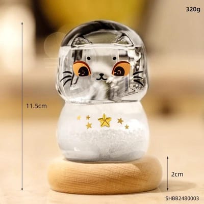 Creatieve Huisdecoratie Accessoires Kitten Stormglas Fles Woonkamer Bureau Schattige Decoratie Weersvoorspelling Figuur Cadeau Handwerk black
