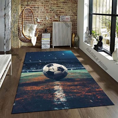 15 Maat Voetbal Sporten Cartoon Patroon Kamerkleed Street Fashion Tapijt voor Slaapkamer Woonkamer Vloermat Antislip Stoelkleed Cadeau 40x60cm16x24in