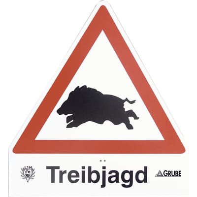 Waarschuwings bord drijfjacht treibjagd