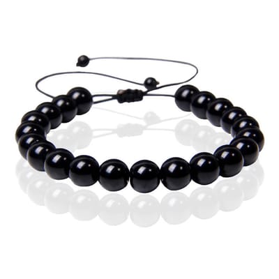 Memphis No.3 Dames Armband - 8mm Black Glass