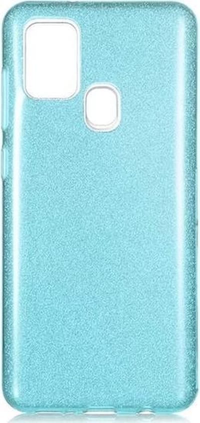 Backcover Hoesje Geschikt voor: Samsung Galaxy M21 Glitters Siliconen TPU Case Blauw - BlingBling Cover