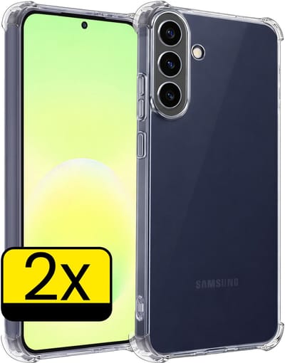 Hoesje - 2 Stuks - Geschikt voor Samsung Galaxy A57 - Sterk & Shockproof - Siliconen Case - Back Cover - Telefoon Hoes Shock Proof - Telefoonhoesjes - Transparant