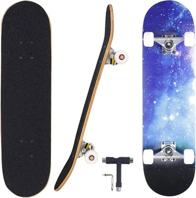 Pro Skateboard 31 Inch Compleet met 7 Lagen Esdoornhout voor Tieners Volwassenen