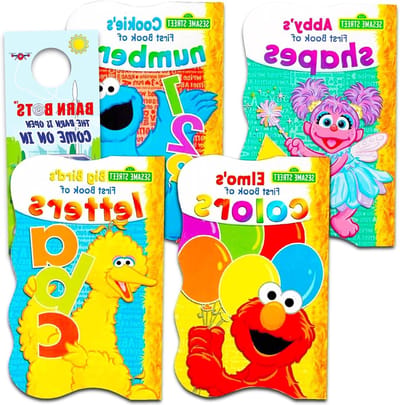 Sesame Street Leerboeken - Kinderboeken Set - Leren Lezen - Vier Educatieve Titels - 4 Boeken - Multicolor