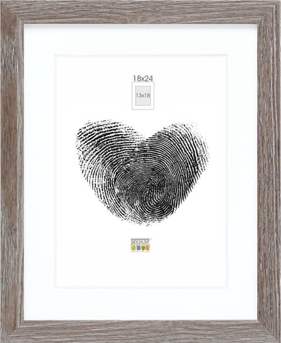 Deknudt Frames fotolijst - grijs met passe-partout - 13x18 / 18x24 cm