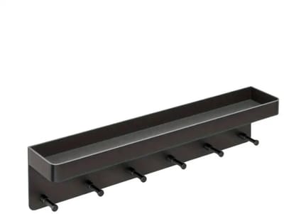 WiseGoods Premium Sleutelrekje - Plakstrip Schroeven Inclusief - Sleutelkastje - Sleutelbakje - Woonaccessoires - Zwart Metaal