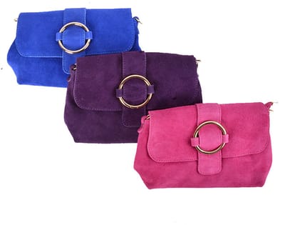 Giuliano lederen suede schoudertas Cosima - Dames - Paars