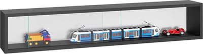 Vitrinekastje staande hangende wandvitrine - schuifdeuren - 95 x 18 x 12 cm