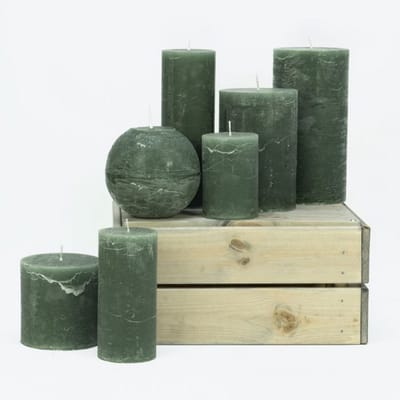 Branded By Luxe Stompkaarsen Set 7 stuks - Hunter Green - Verschillende Maten 7x10 cm, 7x15 cm, 7x20 cm, 10x10 cm, 10x15 cm, 10x20 cm - kaarsen voor Sfeervol Licht