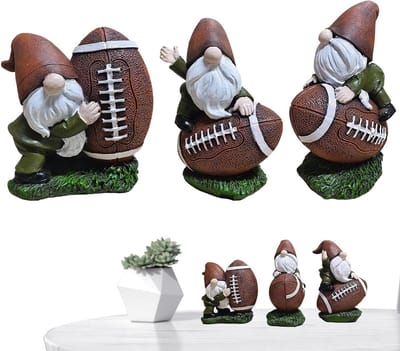 Tuinkabouter Voetballer - Beeldje Decoratie - Tuin Decoreren - Gedetailleerd Ontwerp - 6.5 x 4.5 x 10.5 cm - Niet gespecificeerd