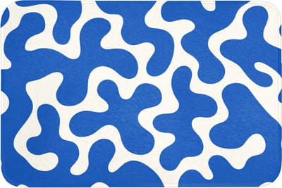 Badmat 90x60 cm - Antislip - Vormen - Abstract - Blauw - Golven - Badmatten voor badkamer - Badkamermat - Douchemat - Badkamer mat