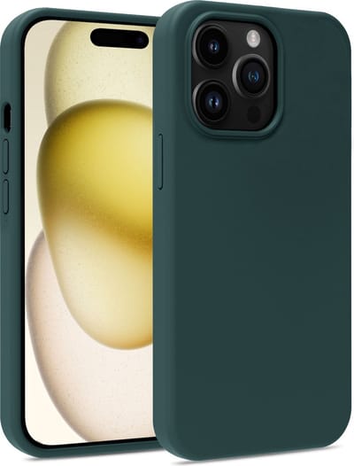 Hoesje - Geschikt voor Apple iPhone 15 Pro - Sterk & Shockproof - Hoes Cover - Siliconen Case - Telefoonhoesjes - Donkergroen