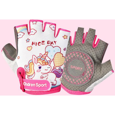 Vingerloze handschoenen voor kindersportactiviteiten, geschikt voor jongens en meisjes, voor fietsen, wielrennen, training en oefeningen. Praktische bescherming. M