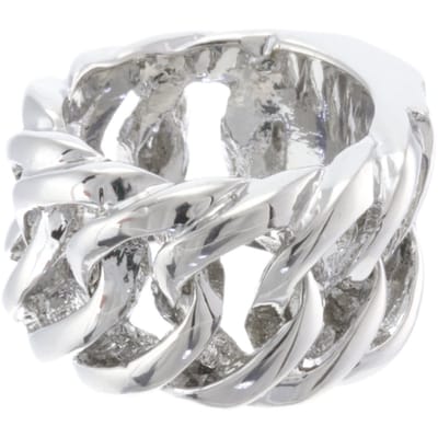 Behave - Ring - Zilverkleurige Chunky Schakelring – Modieuze Statement Ring – Vintage Look – Stoer & Elegant – Nikkelvrij