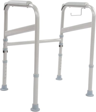 Veiligheidsleuning Toilet - Badkamer Handgreep - Ondersteuning Thuis - Verstelbare Hoogte - 60-70CM - Zwart