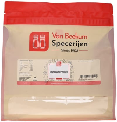 Van Beekum Specerijen - Knoflookpoeder - 850 Gram (hersluitbare stazak)