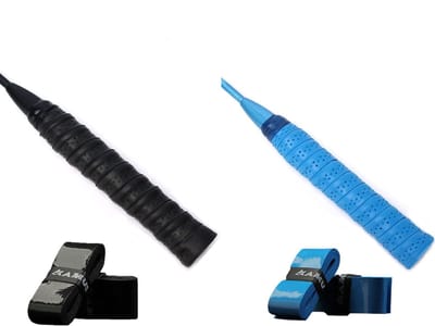 Allecto - Gripband - Antislipband - Verbeter je grip - Zwart en blauw - Tennisrackets - Badmintonrackets - Golfbal - 2 stuks