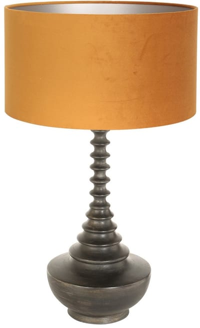 Anne Lighting tafellamp Bois - zwart - hout - 40 cm - E27 fitting - 3759ZW
