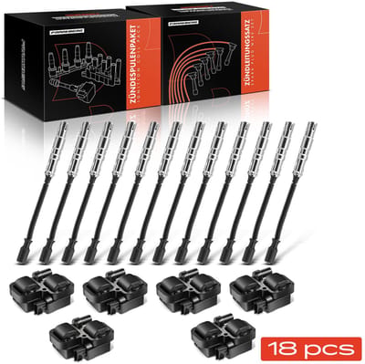 Frankberg 12x bougiekabel + 6x bobine voor Mercedes-Benz