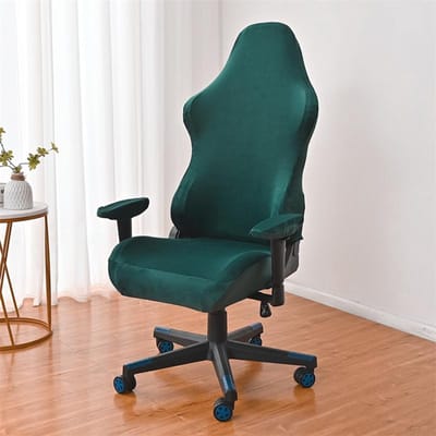 Housse de chaise de jeu en velours, étui de protection de siège de chaise d'ordinateur, housse de chaise de bureau élastique avec accoudoirs, lavable, solide With Armrest cover