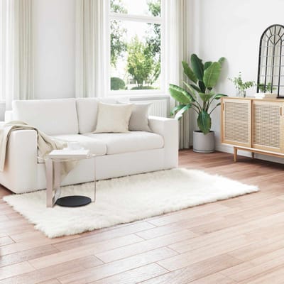 vidaXL Tapijt van imitatie TAFALLA Wit 80 x 200 cm Polyester