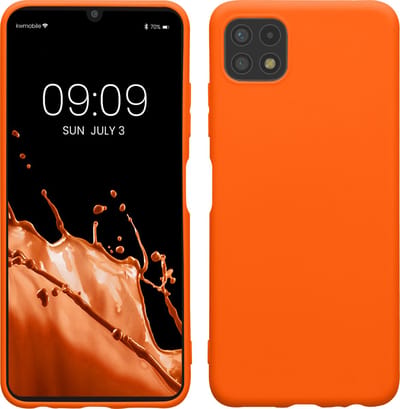 kwmobile telefoonhoesje geschikt voor Samsung Galaxy A22 5G - Hoesje voor smartphone - Back cover in neon oranje