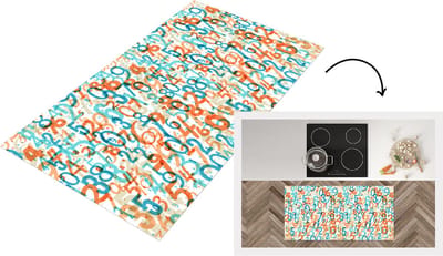 Keukenloper - Loper keuken - Nummer - Cijfers - Patronen - 120x60 cm - Keukenloper vinyl