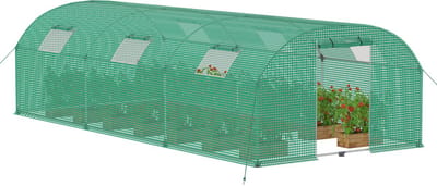 NAIZY broeikas foliekas 3x6 m folietunnel tomatenkas tomatenhuis 18 m² met 6 ramen kas tomaten daktuin kassen voor teelt & veredeling