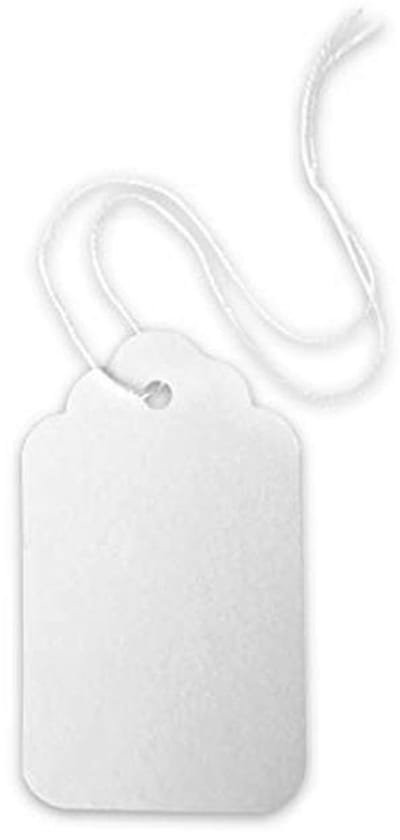 Labels voor hangers, 59 x 36 mm, prijsetiketten met draad voor sieraden, cadeau en vlooienmarkt