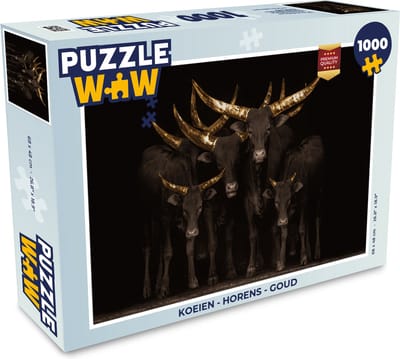 Puzzel Koeien - Horens - Goud - Legpuzzel - Puzzel 1000 stukjes volwassenen