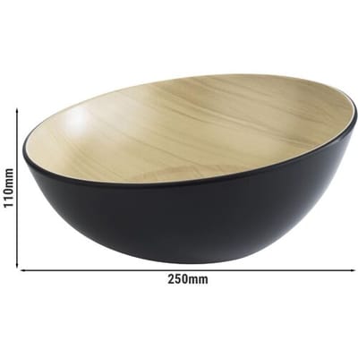 GGM Gastro (6 Stück) Schale - FRIDA - Melamin - 1,6 Liter - Ø 250mm - Schwarz