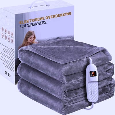 Thuys – Elektrische Deken – 160 x 130 cm Flanel Warmtedeken – Oververhittingsbeveiliging & Wasbaar