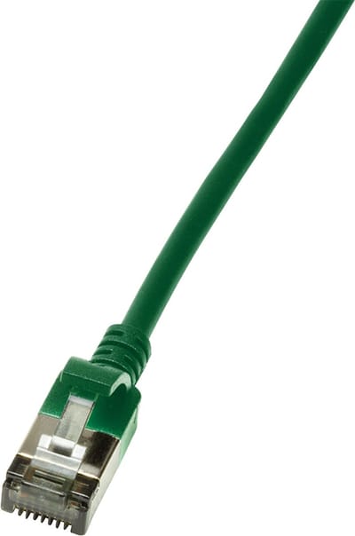 LogiLink CQ9055S RJ45 Netwerkkabel, patchkabel CAT 6A U/FTP 2.00 m Groen Extreem dun, Vlambestendig, Flexibel, Folie afscherming, Halogeenvrij, Snagless,