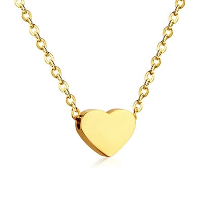 Planet Pink - Ketting hartje bedel goud - Stainless Steel - Roestvrij Staal RVS - Waterproof